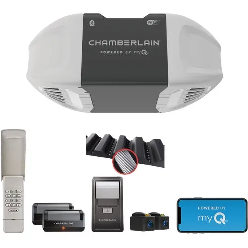 B2405 Chamberlain B2405 1/2 HP Smartphone-Controlled Belt Drive Garage Door Opener B2405, belt, drive, opener