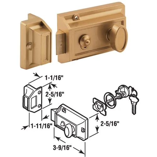 U 9967 Defender Security 3-Way Night Latch With Locking Cylinder