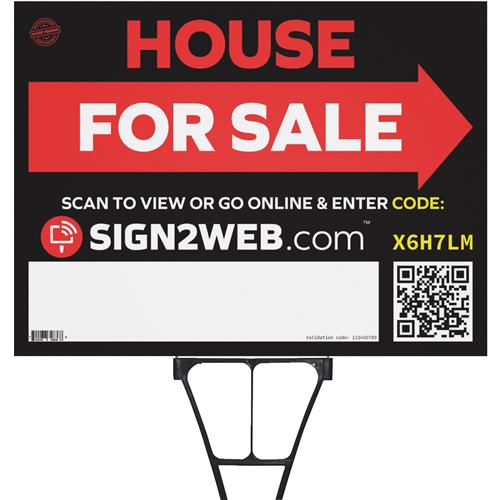 E-1824-DFS Sign2Web House For Sale With Arrow Sign sign