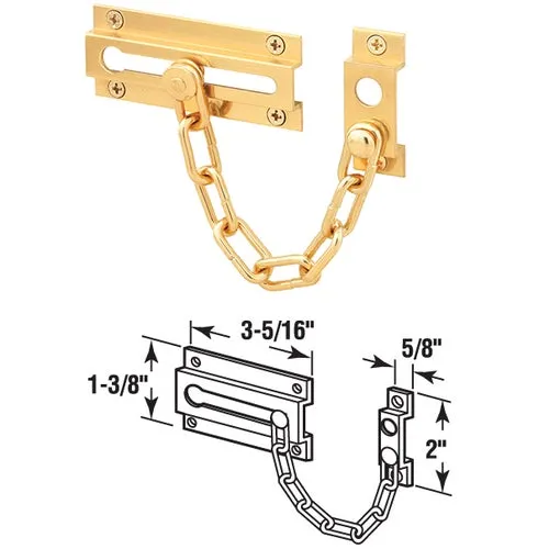 U 9907 Defender Security Solid Brass Chain Door Guard