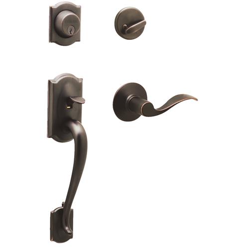 F60GCAM716ACC Schlage Camelot Handleset with Accent Lever