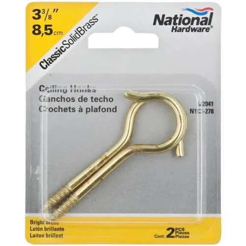 N192278 National Solid Brass Ceiling Hook