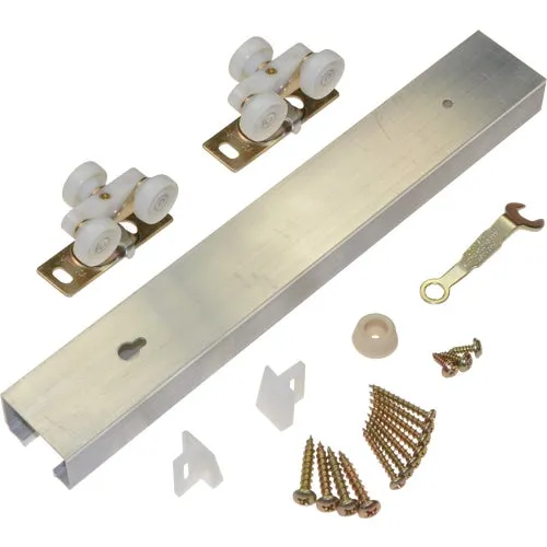 100601DR Johnson Hardware Pocket Door Hardware Set With Track Image