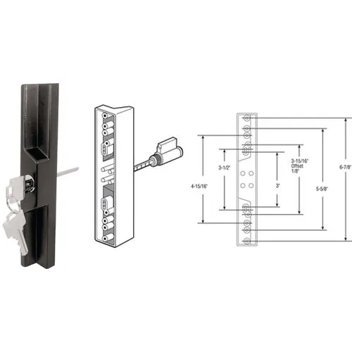 C 1139 Prime-Line Sliding Patio Door Pull & Keyed Locking Unit