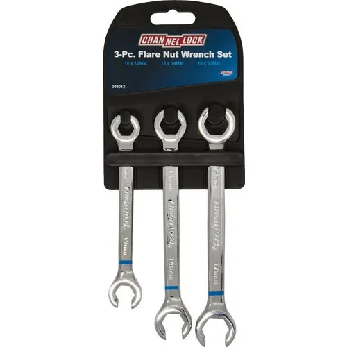 303012 Channellock 3-Piece Metric Flare Nut Wrench Set
