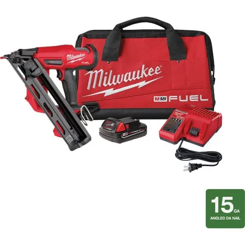 2839-21CT Milwaukee M18 FUEL Brushless Angled Cordless Finish Nailer Kit
