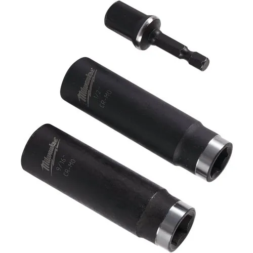 49-66-4485 Milwaukee SHOCKWAVE 3-Piece 1/2 Drive Thin Wall Deep Impact Driver Set