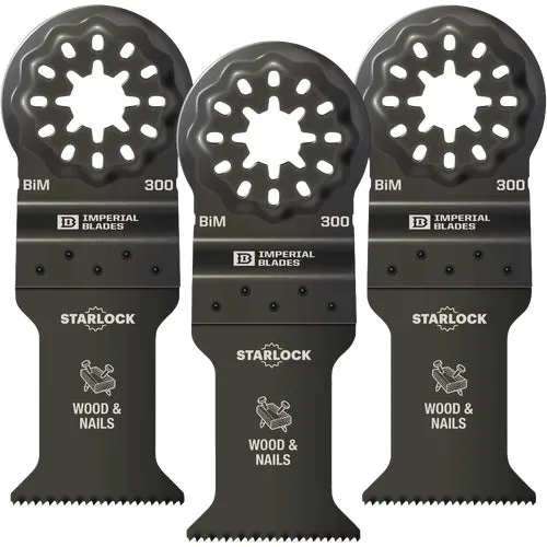 IBSL300-3 Imperial Blades Starlock Wood/Nail Oscillating Blade