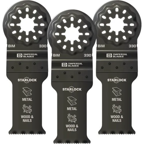 IBSL330-3 Imperial Blades Starlock Metal/Wood Oscillating Blade