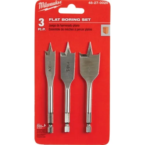 48-27-0020 Milwaukee 3-Piece Stubby Spade Bit Set