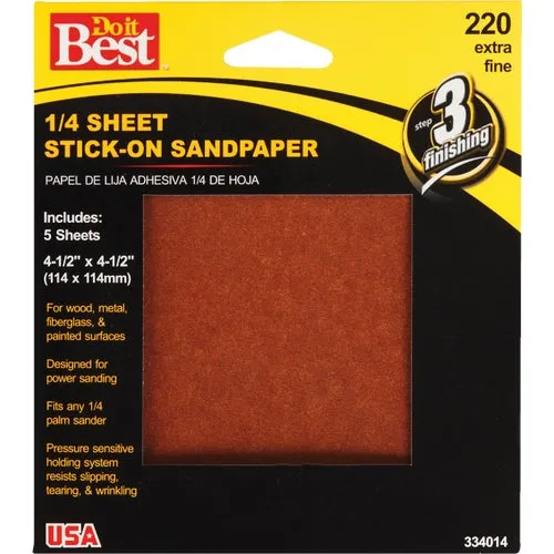 334014GA Do it Best Stick-On 1/4 Sheet Power Sanding Sheet