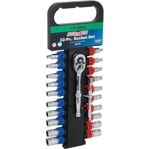 346748 Channellock 22-Piece 1/4 In. Drive SAE/Metric Socket Set