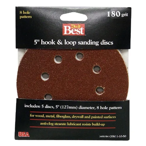 4340004 Do it Best 5 In. 8-Hole Hook & Loop Vented Sanding Disc