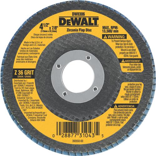 DW8311 DeWalt HP Type 29 Angle Grinder Flap Disc