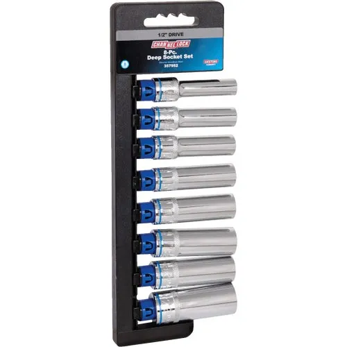 357952 Channellock 8-Piece 1/2 In. Drive Deep Metric Socket Set