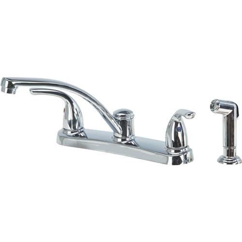 F8F11115NP-JPA3 Home Impressions Double Metal Lever Handle Kitchen Faucet With Side Sprayer