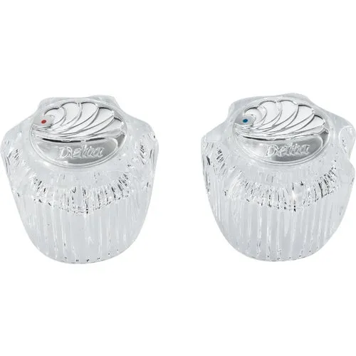 RP23498 Delta 2 Crystal Faucet Handles With Buttons And Screws Image