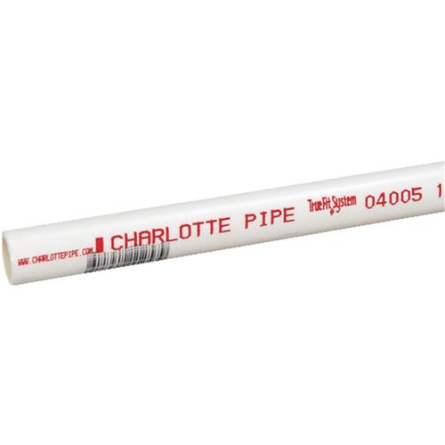 PVC 04007 0600 Charlotte Pipe 10 Ft. Schedule 40 Cold Water PVC Pressure Pipe