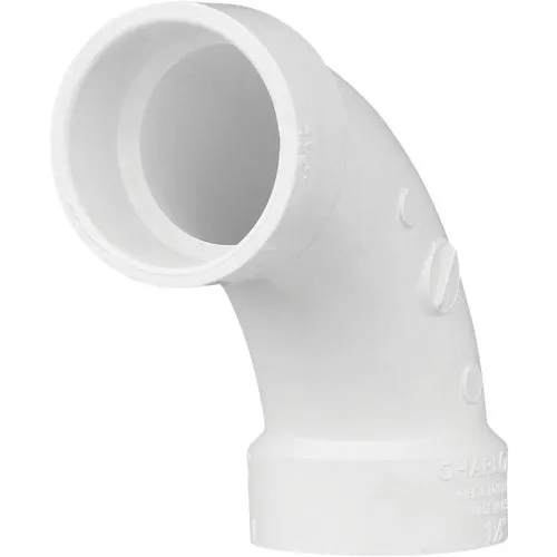 PVC 00304  0600HA Charlotte Pipe 90 Deg. Long Sweep PVC Elbow