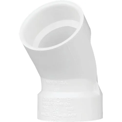 PVC 00321  0800HA Charlotte Pipe 45 Deg. Sanitary PVC Elbow
