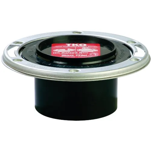 886-ATMS Sioux Chief Total Knockout 3 In. Spigot ABS Toilet Flange w/SS Swivel Ring