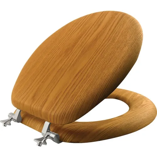 9601CP-378 Mayfair Natural Reflections Round Oak Veneer Toilet Seat