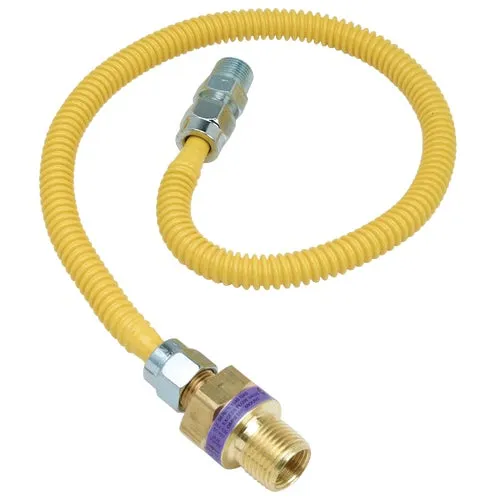 10C-2131V2TS-24B Dormont 3/8 In. OD x 1/4 In. ID Coated SS Gas Connector, 3/8 In. MIP x 1/2 In. MIP