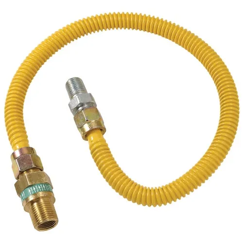 20C-3131V4TS-18B Dormont 1/2 In. OD x 3/8 In. ID Coated SS Gas Connector, 1/2 In. MIP x 1/2 In. MIP