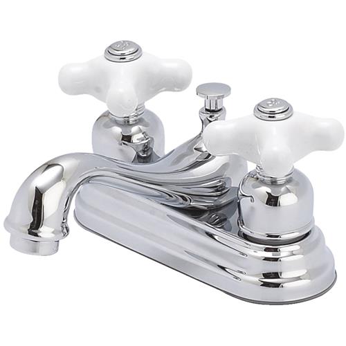 F5111129CP-JPA3 Home Impressions 2 Cross Handle 4 In. Centerset Bathroom Bathroom Faucet with Pop-Up