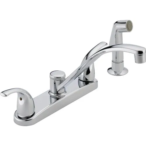 P299508LF Peerless Choice Double Lever Handle Kitchen Faucet with Chrome Side Sprayer Image