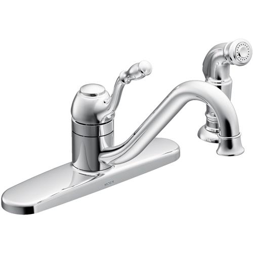 CA87009 Moen Lindley Single Handle Kitchen Faucet With Matching Side Sprayer