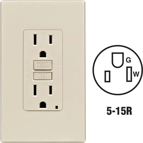 C31-GFNT1-0PI Leviton SmartLockPro Self-Test GFCI Outlet With Screwless Wall Plate