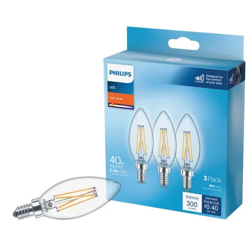 567461 Philips B11 Candelabra LED Decorative Light Bulb