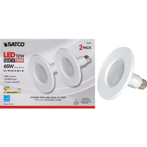 S9599 Satco Retrofit 800 Lumen LED Recessed Light Kit