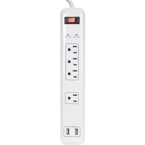 PB505104 Prime Wire & Cable Surge Protector Strip With USB Charger