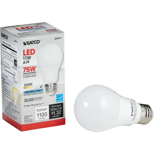 S29834 Satco A19 Medium Dimmable LED Light Bulb