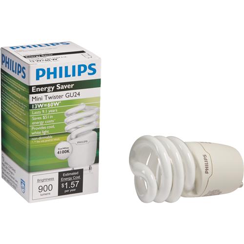 454165 Philips Energy Saver Spiral GU24 CFL Light Bulb bulb cfl light