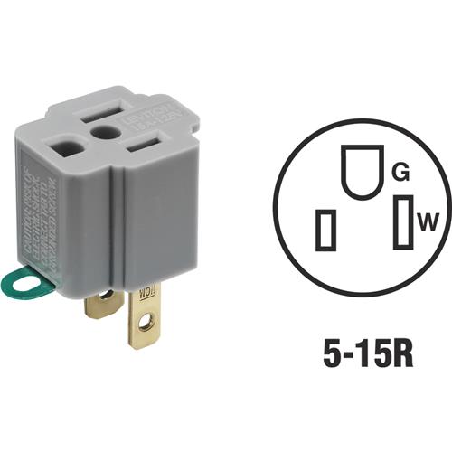 028-274 Leviton Grounding Cube Tap Outlet Adapter
