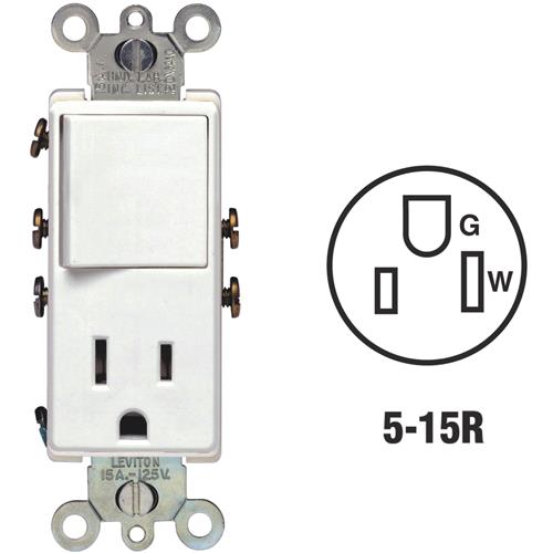 S02-5625-W Leviton Switch & Outlet Combination