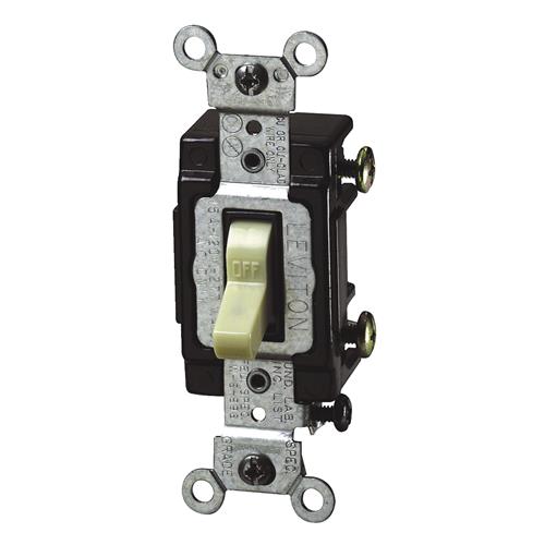 S02-5501-LHW Leviton Illuminated Commercial Grade Toggle Single Pole Switch