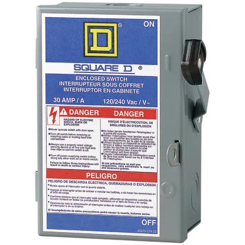 L221N Square D Enclosed Safety Switch With Neutral