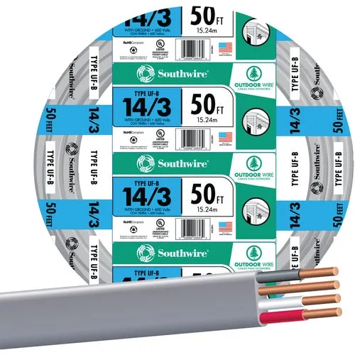 13057522 Southwire 14-3 UFW/G Electrical Wire