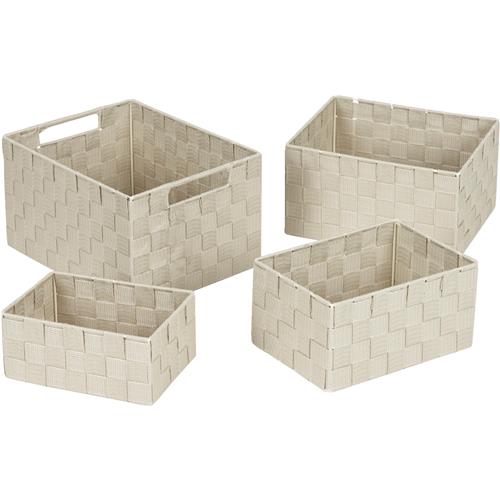 748113-BE Home Impressions 4-Piece Woven Storage Basket Set basket set storage