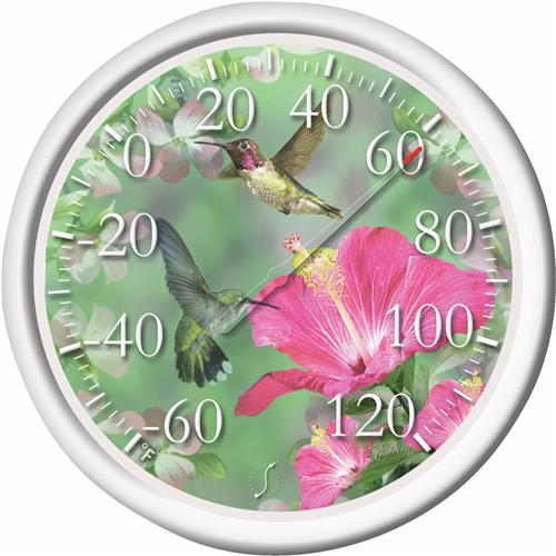 6708N Taylor Image Gallery Hummingbird Dial Outdoor Wall Thermometer