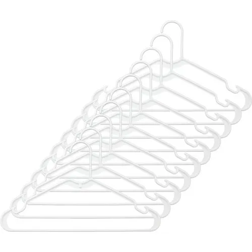 6345-8701-10-WHT Whitmor White Tubular Plastic Clothes Hanger