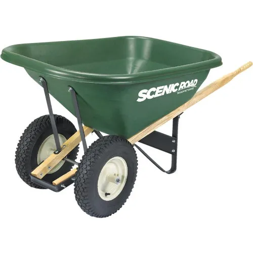 G8-2K Scenic Road Dual Wheel Heavy Duty Poly Wheelbarrow