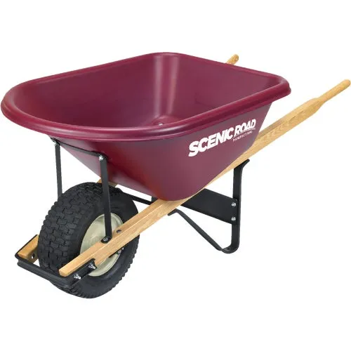 M6-1T Scenic Road Single Wheel Tradesmen Duty Poly Wheelbarrow
