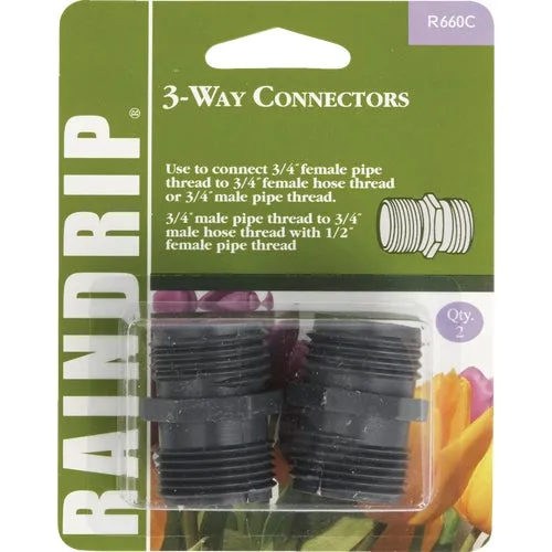 R660CT Raindrip 3-Way Connector Threaded Coupling