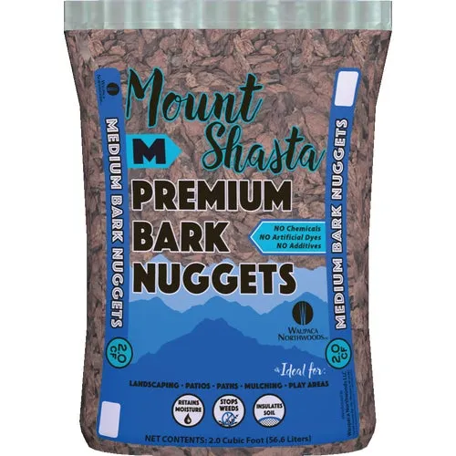 WMS03212 Mount Shasta Premium Decorative Bark Mulch Nuggets