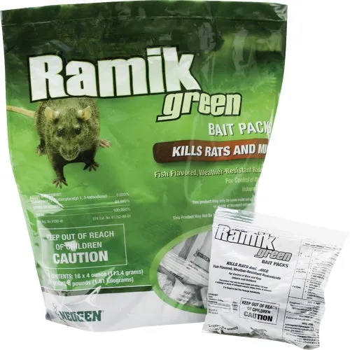 116305 Ramik Green Rat And Mouse Poison Pellet Bait Packs